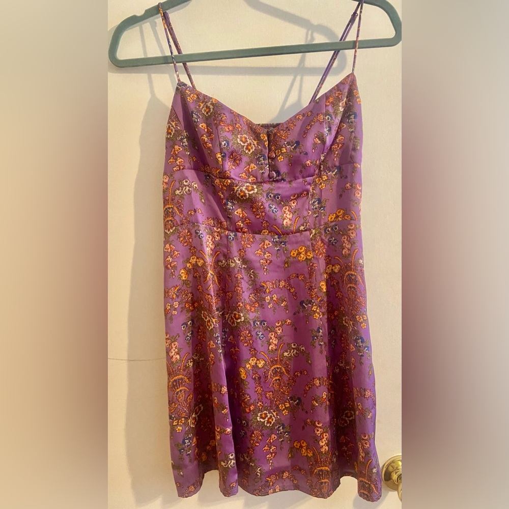 Urban outfitters purple floral mini dress